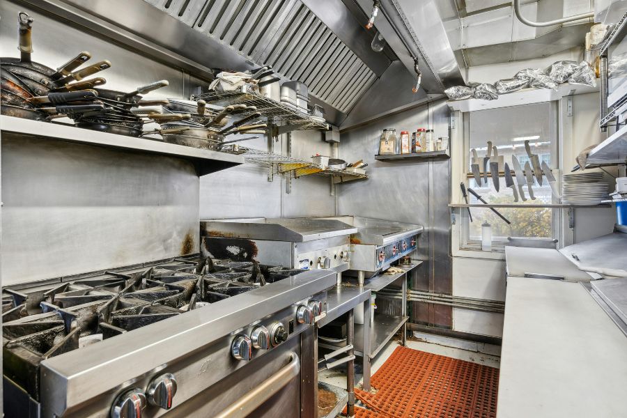 a commercial kitchen and ventilation unit